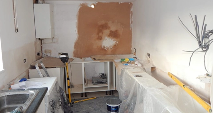 Kitchen damage due to moisture