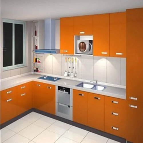 L-shaped modular kitchen design